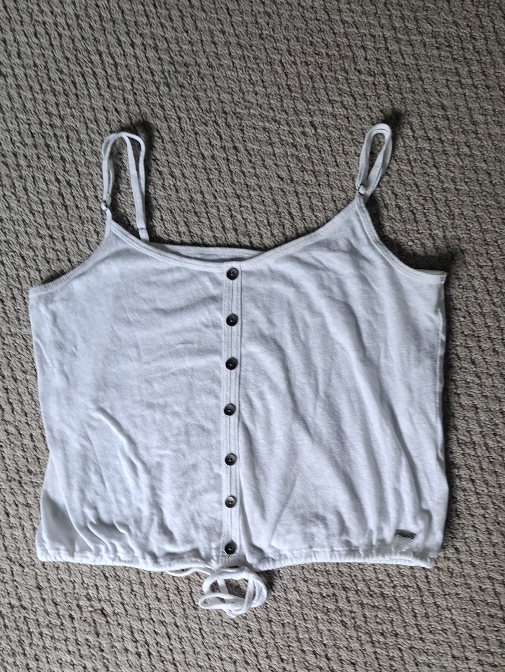 Hollister White Button-Front Drawstring Camisole Sz. S